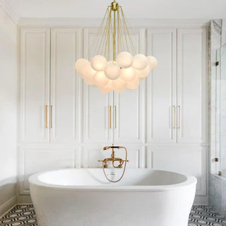 Bubble chandelier hand frosted glass soft ambient ceiling lamp