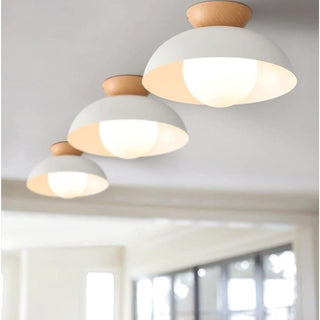 Plafonnier semi-encastré | Luminaire moderne minimaliste en métal et verre pour salon