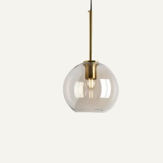 Scandi Pendant Light – Adjustable Nordic Glass Lamp with Soft Ambient LED Lighting