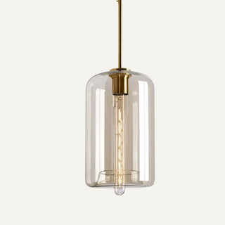 Scandi Pendant Light – Adjustable Nordic Glass Lamp with Soft Ambient LED Lighting