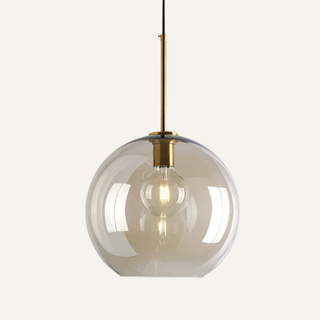 Scandi Pendant Light – Adjustable Nordic Glass Lamp with Soft Ambient LED Lighting