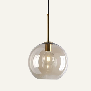 Scandi Pendant Light – Adjustable Nordic Glass Lamp with Soft Ambient LED Lighting