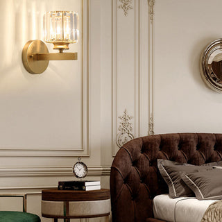Geometric metal crystal wall sconce — modern luxury lamp