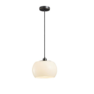 Lámpara colgante de vidrio vintage – Colgante blanco lechoso con pantalla de vidrio clásica