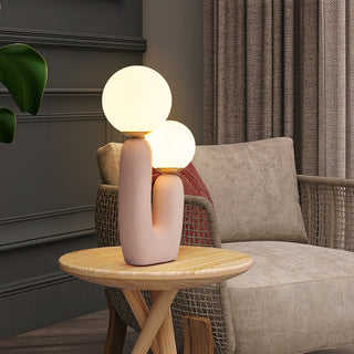 Twin orbs table lamp side — warm ambient elegant light