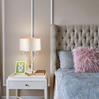Elegant crystal white lamp — soft white shade warm glow