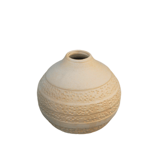 handmade clay pot wabi-sabi pottery unique rustic home design front view