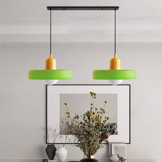 Suspension Bauhaus – Lampe LED moderne à deux têtes en verre pour salle à manger