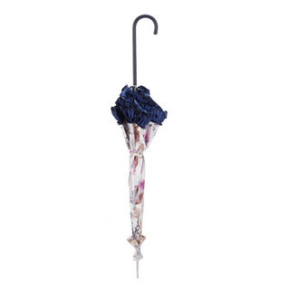 Elegant retro butterflies parasol handmade leather handle