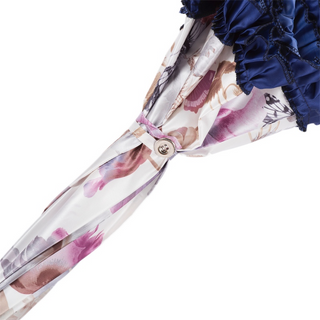 Women's retro butterflies parasol Italian leather handle top