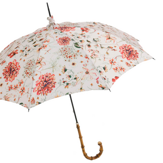 Women's flowered parasol Whangee handle side view