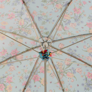 Women's floral garden parasol Whangee handle spring blossom top