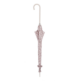 Elegant polka dot parasol leather handle rainproof close-up
