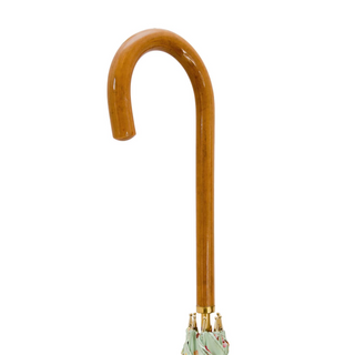 Luxury handmade Italian parasol Malacca wood handle detail