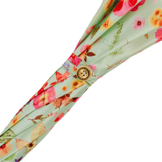 Women's handmade Italian parasol Malacca wood handle top view