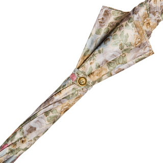 Exclusive flowered parasol handmade Italian brass handle