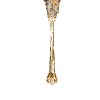 Luxury flowered parasol Italian handmade brass handle detail