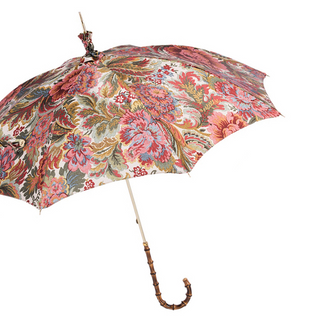 Women's paisley parasol Italian bamboo handle side view