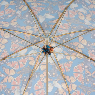 Women's butterflies parasol Italian Malacca handle top view