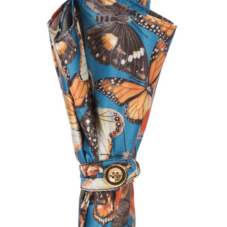 Exclusive butterflies parasol handmade Italian Malacca handle