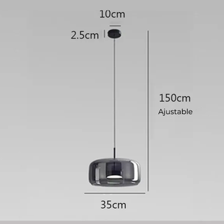 Gray Pendant Light – Modern LED Hanging Lamp With Adjustable Height