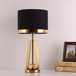 Black gold table lamp elegant brass base — soft ambient glow