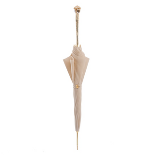 Elegant ecru parasol double-layer luxury handle close-up