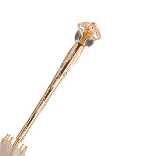 Luxury ecru umbrella handmade double-layer Italian handle detail