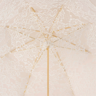 Handmade ecru Italian parasol double layer luxury handle open