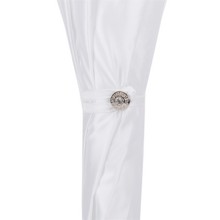 Exclusive white lace wedding parasol Italian leather handle