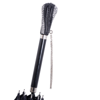 Luxury designer handmade Italian Swarovski handle umbrella top view