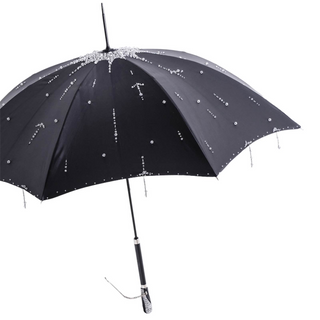 Luxury designer handmade Italian Swarovski handle umbrella side view
