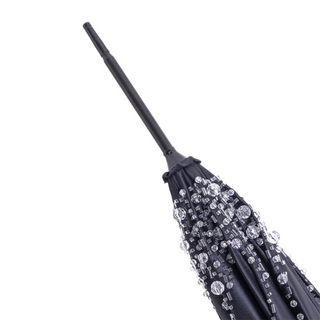 Luxury designer handmade Italian Swarovski handle umbrella back view