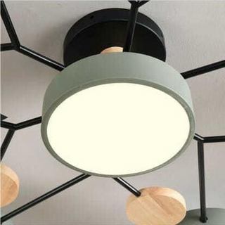 LED semi flush iron acrylic ceiling chandelier fixture
