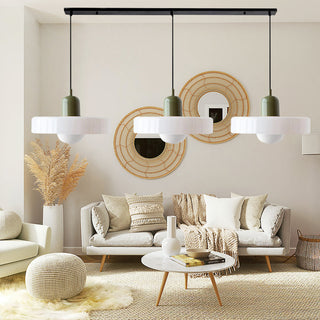 Suspension Bauhaus – Plafonnier Simple à 3 Têtes en Verre pour Salle à Manger