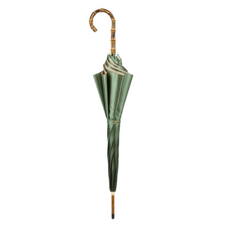 Bamboo handle Italian handmade double cloth bridles print umbrella close-up