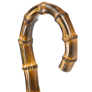Bamboo handle Italian handmade double cloth bridles umbrella back view