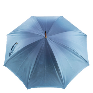 Nature gorse wood handle handmade Italian women's umbrella side view