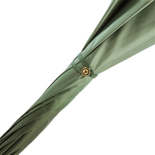 Green double cloth bamboo handle luxury women's umbrella handle view