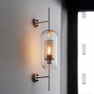 Modern glass wall lamp bedside golden ball illuminated — sconce