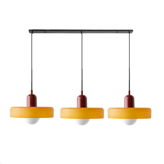 Suspension Bauhaus – Plafonnier Simple à 3 Têtes en Verre pour Salle à Manger