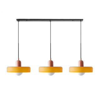Suspension Bauhaus – Plafonnier Simple à 3 Têtes en Verre pour Salle à Manger