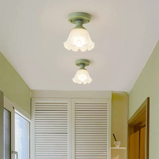 Plafonnier Citrouille - Mini Luminaire Moderne en Verre et Métal pour Couloir et Chambre