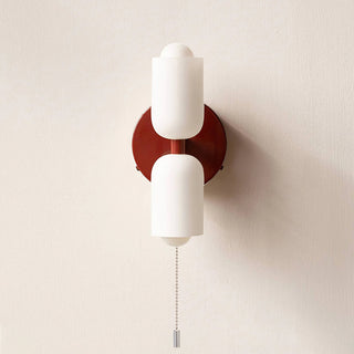 Elegant creamy double head indoor modern wall sconce close-up