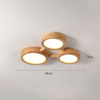 Wood retro ceiling fixture multi head – warm LED ambient