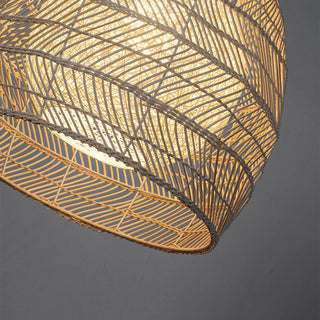 Boho basket rattan pendant lamp for rustic interior