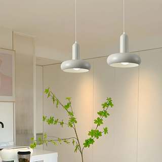 Adjustable cream hanging lamp — modern Bauhaus design