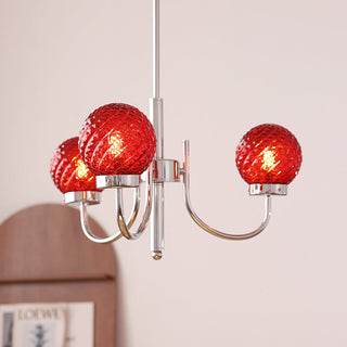 Glass Ball Chandelier – Modern Iron & Glass Fixture | Luxury Bedroom Lighting