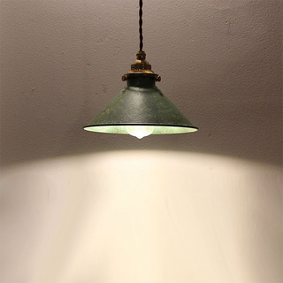 Suspension industrielle - Lampe suspendue vintage en laiton et métal oxydé