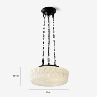 Suspension vintage – Lampe à suspendre ronde blanche réglable pour îlot de cuisine